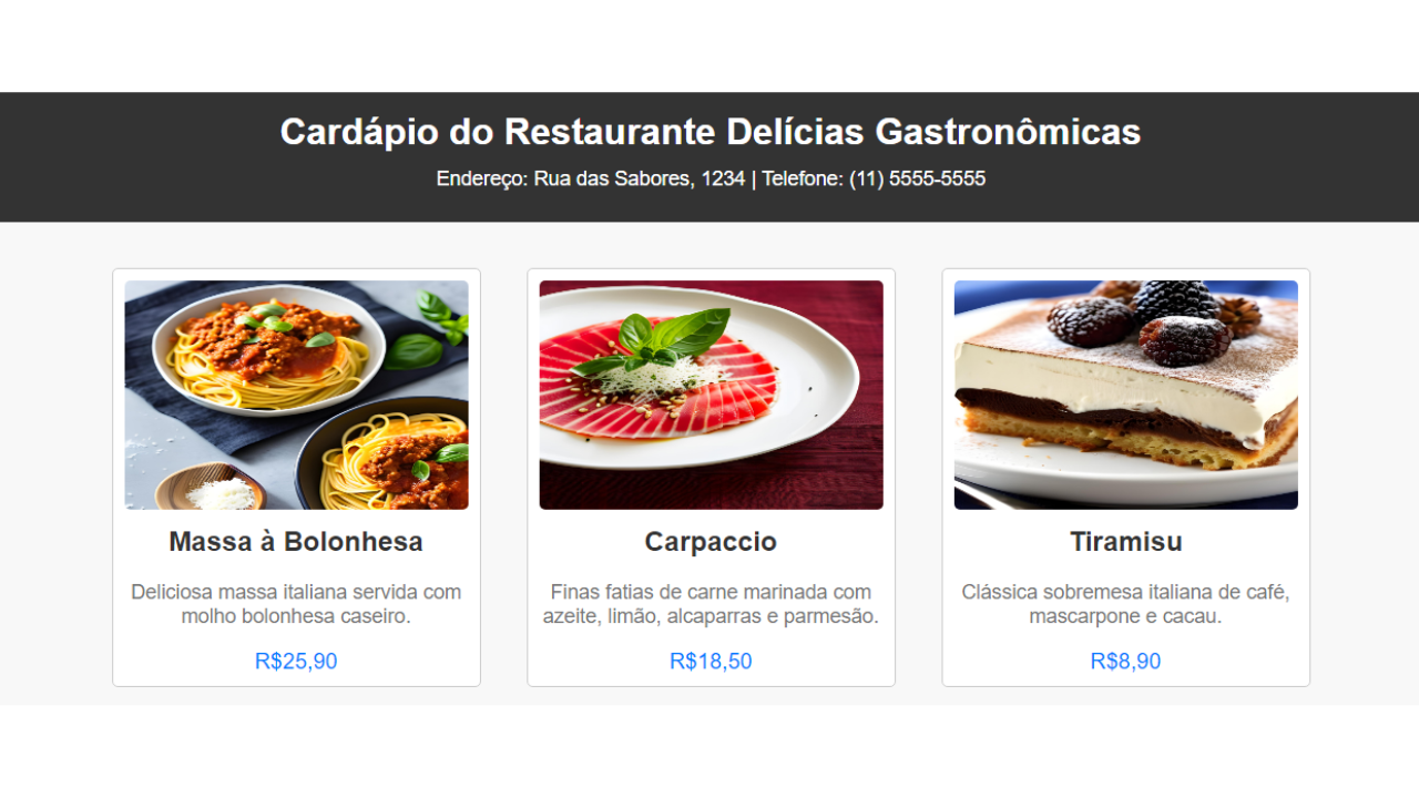 Cardápio